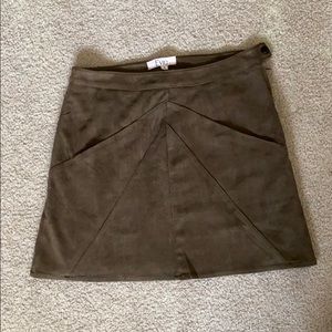 LF olive suede skirt